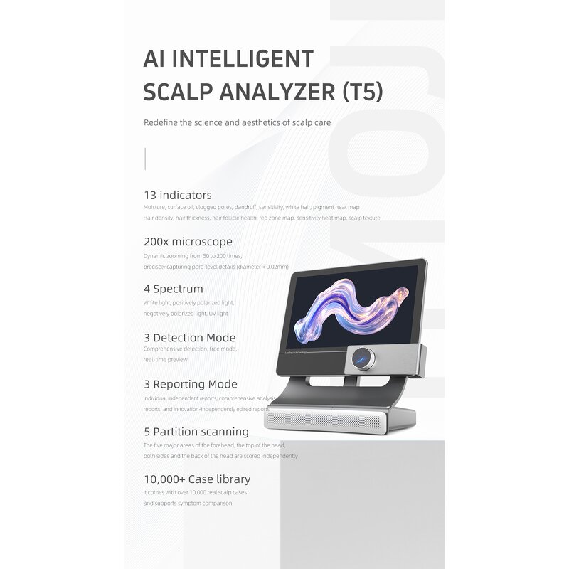 T5 AI Scalp Analyzer - New Arrival Intelligent Hair Analysis with 8 Languages