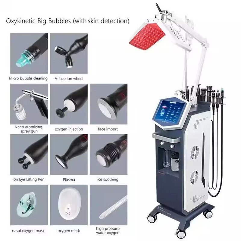 12 in 1 Hydrodermabrasion - PDT Led Light Aqua Peel with Skin Analyzer