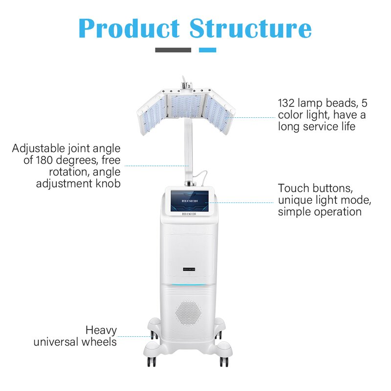 PDT Led Light Therapy Machine - 2024 Vertical Spa 132 Lamps 180 Degree Adjustable