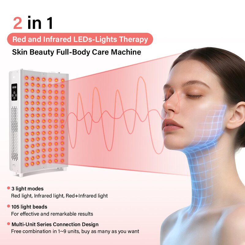 2 in 1 LED Therapy Machine - 2026 Newest Red Infrared Skin Body Care Pain Relief