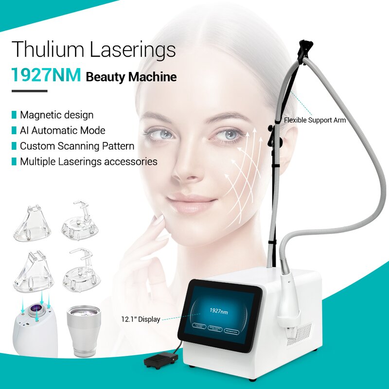 1927nm Thulium Laser Machine - 2025 Newest Factory Price Acne Treatment Magnetic Heads