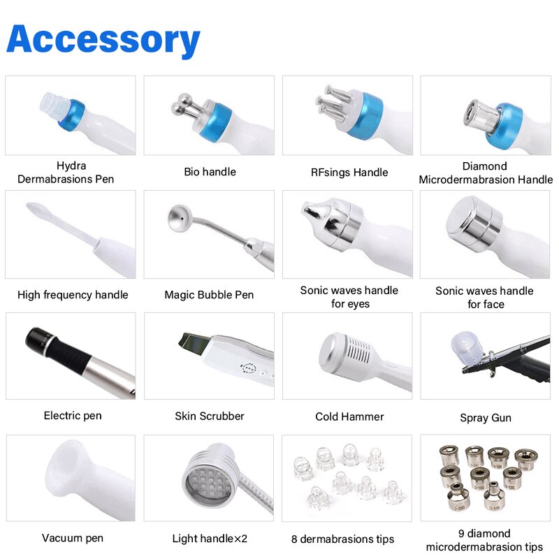 14 in 1 Hydra Facial Machine - Portable Skin Scrubber H2O2 Bubble Beauty Device