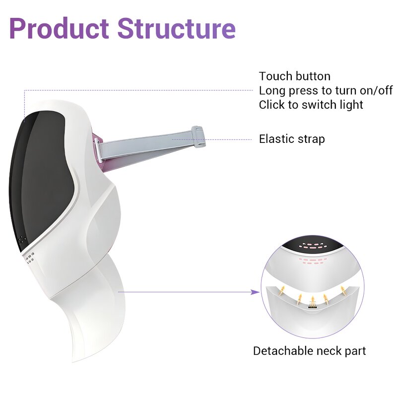 7 Color LED Mask - New Arrival Neck Facial Detachable Beauty Device for Home Use