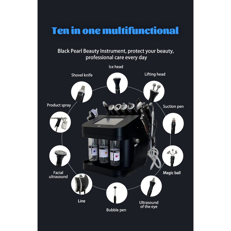 10in1 Hydra Machine - Portable Jet Peeling Hydro Dermabrasion H2o2 Bubble