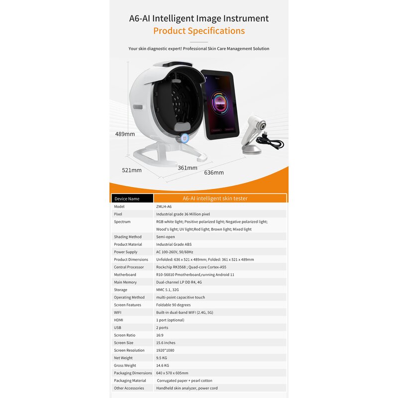 Skin Analyzer Machine Manufacturer - AI Magic 3D Mirror HD Pixels Full Face Scanner