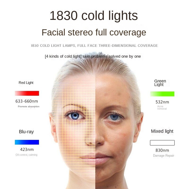 LED Facial Machine Manufacturer - Professional Spa 10 Levels 4 Colors PDT with 1830 Lamps
