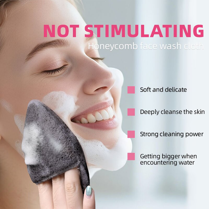 Facial Cleaning Sponge - Hot Sale Non Latex Drop-Shaped Honeycomb Mesh Puff Pad
