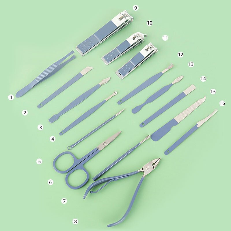 Manicure Pedicure Set - 4-16pcs Nail Clipper Cutter Ear Pick Grooming Gift Kit