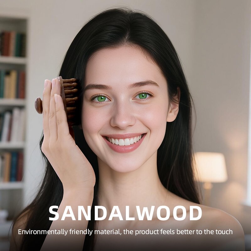 Sandalwood Massage Comb - Wholesale 28 Mushroom Nail Tooth Shaper Girls Meridian