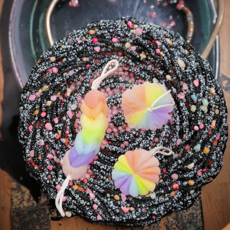 Body Clean Sets - High Quality Eco-Friendly PE Mesh Sponge Shower Puff Exfoliating