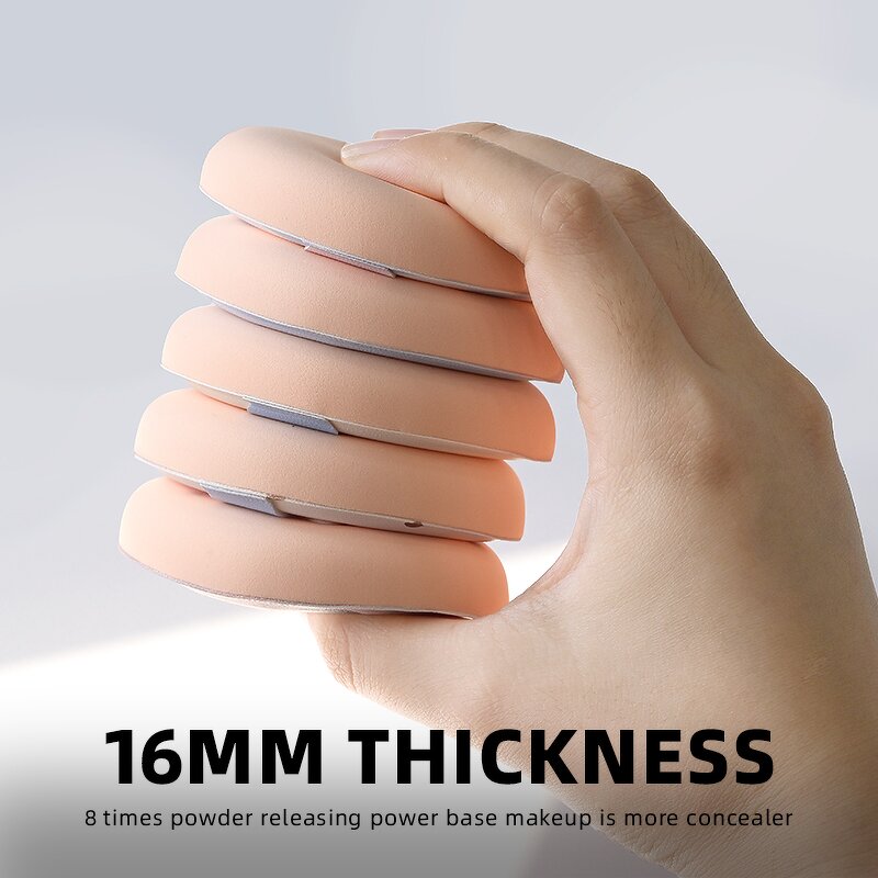 Cotton Cosmetic Puffs - Water Drop Shape Soft Washable Portable Mini Pink Yellow