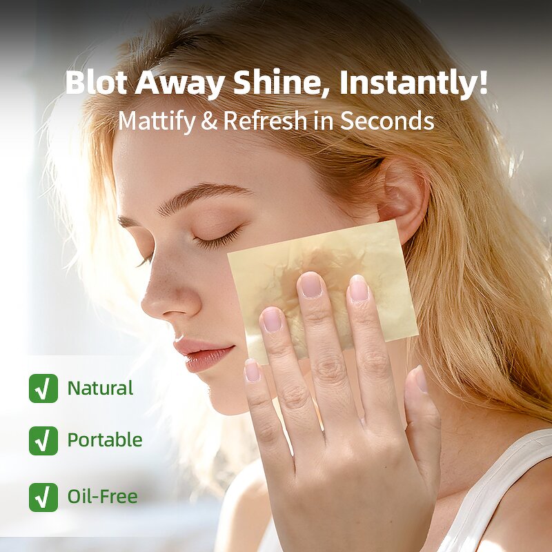 Oil Blotting Paper - Natural Linen 120Pcs Oil-Control Facial Travel Skin Care Tool