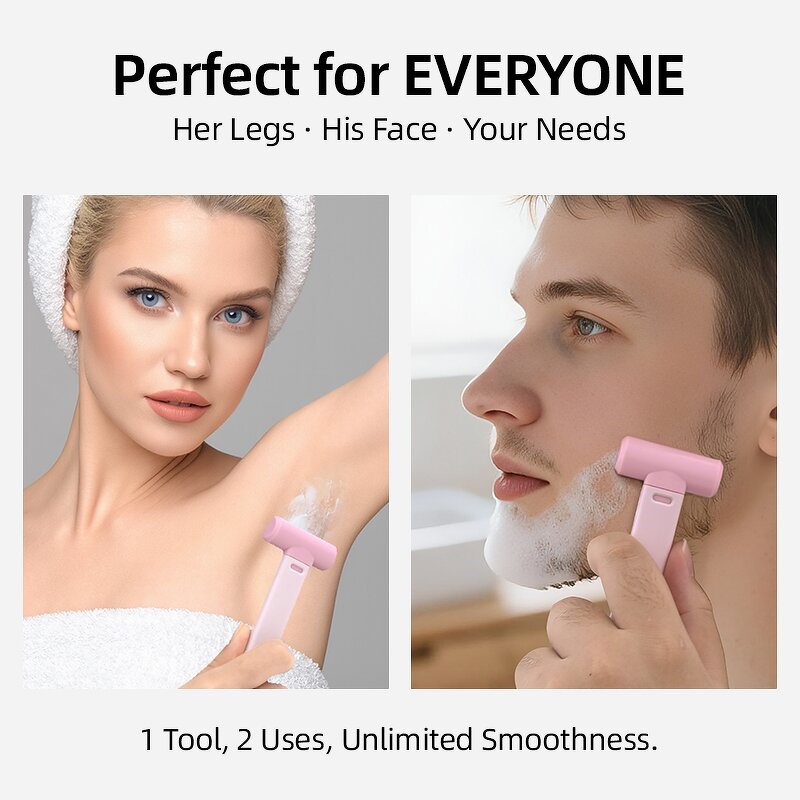 Dermaplaning Blades - 2Pcs Pink Purple Safe Skin-Friendly Reusable Facial Razor