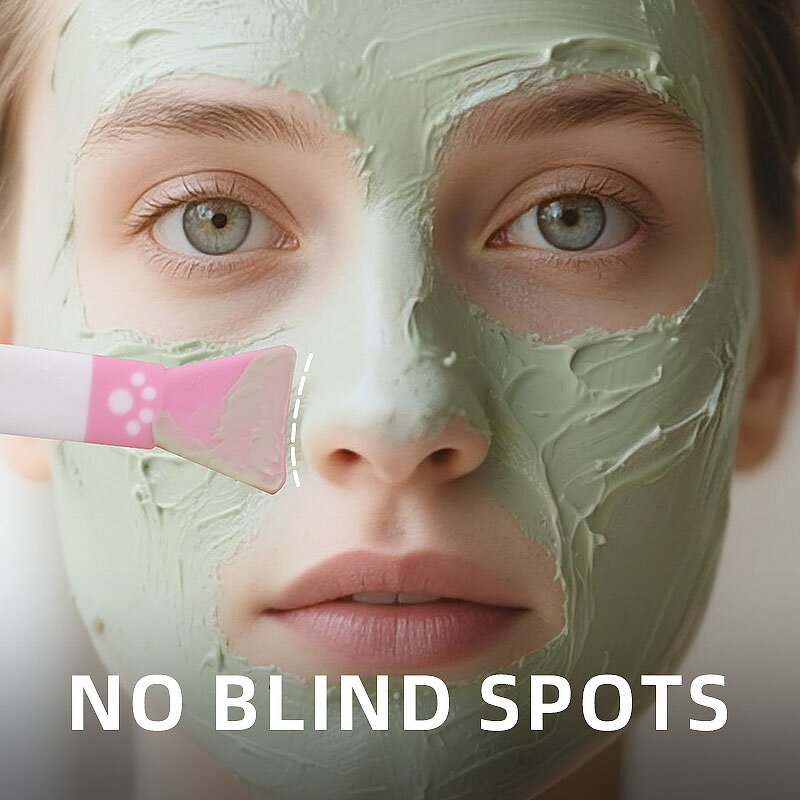 Silicone Mask Brush - 2Pcs Pink Suitable for Cream Mask Foundation Maquillaje