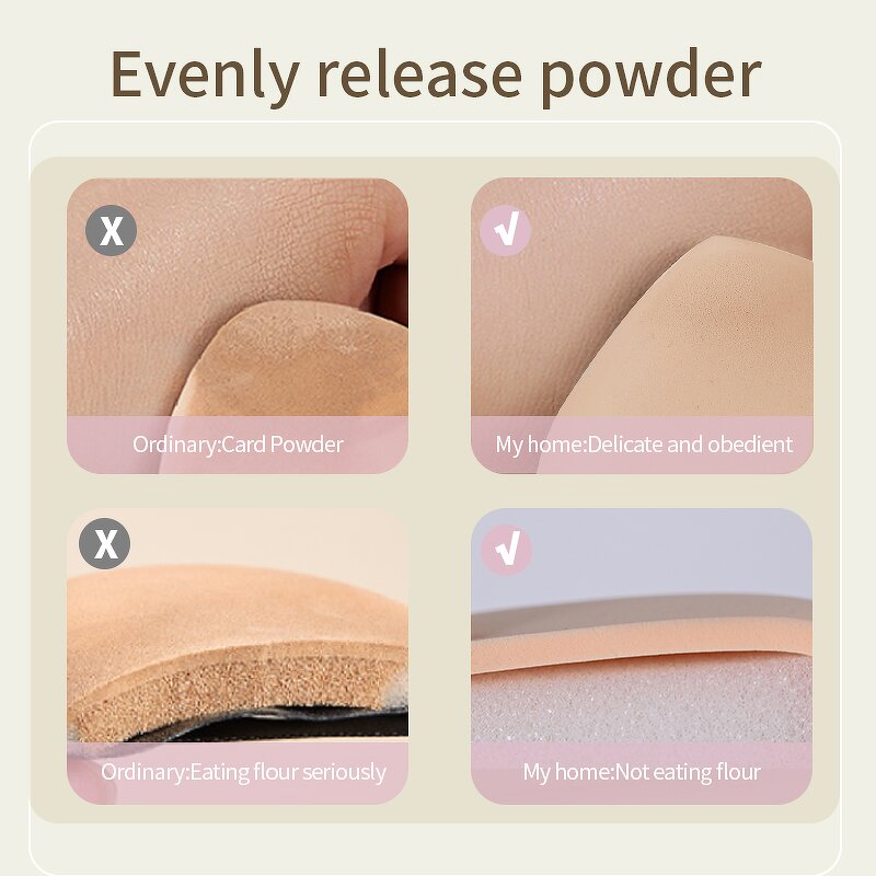 Face Cosmetic Puffs - Stock 2Pcs Powder Foundation Sponge Plastic Handle Custom Package