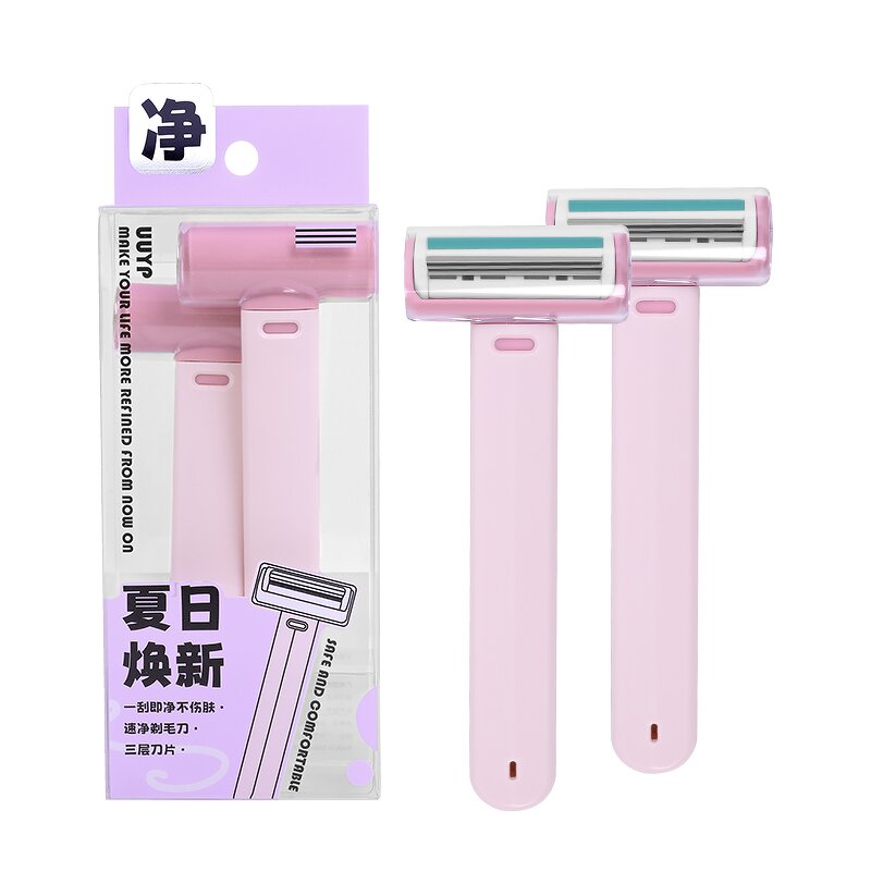 Dermaplaning Blades - 2Pcs Pink Purple Safe Skin-Friendly Reusable Facial Razor