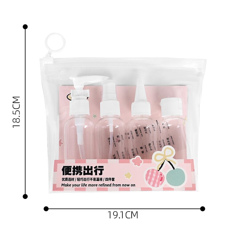 Portable Cosmetic Set - Plastic Perfume Spray Lotion Shampoo Refill Travel Tool