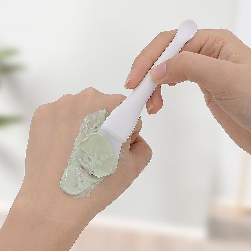 Silicone Facial Brush - 2Pcs Portable Massage Scrub Cream Mask Cosmetics Tool