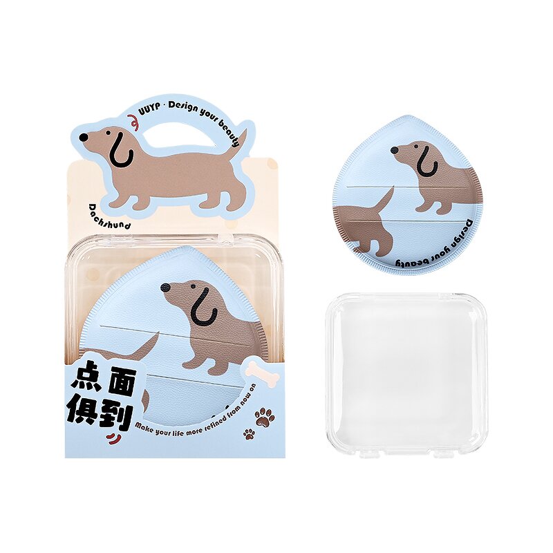 Cosmetic Puffs - In Stock Cartoon Pattern Blue White Soft Facial Foundation Sponge