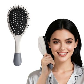 Paddle Hair Brush - Professional Fashion Plastic Nylon Teeth Cushion Smooth Comb