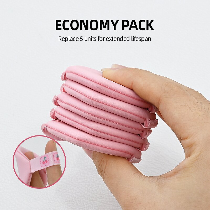 Cosmetic Puffs - Customized 5Pcs Double-sided Pink Foundation Sponge Beauty Accessory