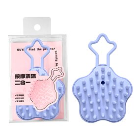 Scalp Massager Brush - Custom Logo PP Waterproof Star Shape Scalp Scrubber Exfoliator