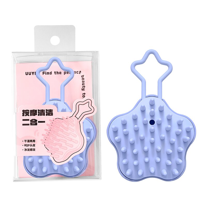 Scalp Massager Brush - Custom Logo PP Waterproof Star Shape Scalp Scrubber Exfoliator