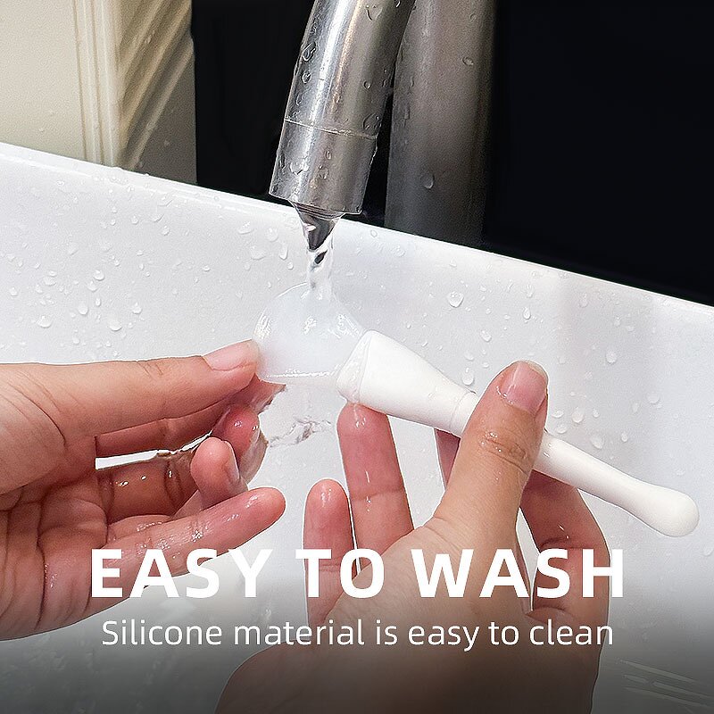 Silicone Facial Brush - 2Pcs Portable Massage Scrub Cream Mask Cosmetics Tool