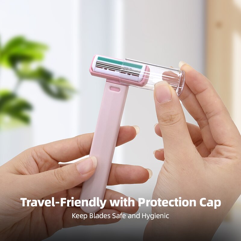 Dermaplaning Blades - 2Pcs Pink Purple Safe Skin-Friendly Reusable Facial Razor