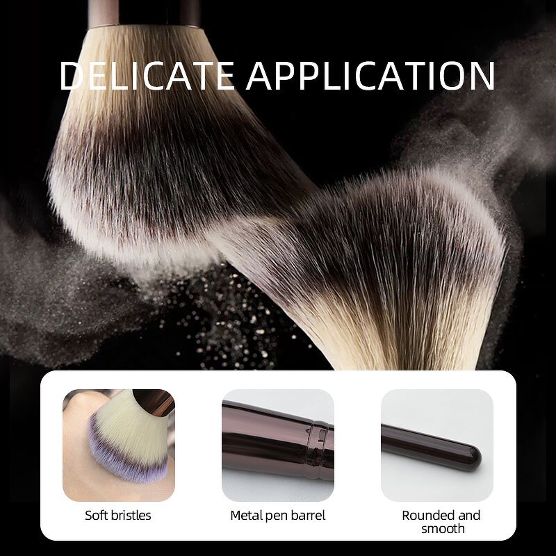 Makeup Brush Set - UUYP Luxury 10Pcs Synthetic Hair Foundation Women Beauty Bag
