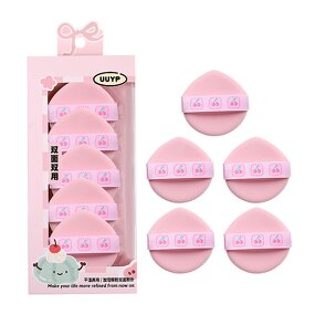 Cosmetic Puffs - Customized 5Pcs Double-sided Pink Foundation Sponge Beauty Accessory