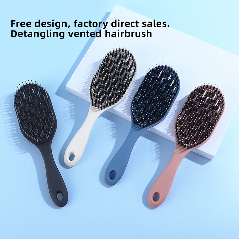 Hair Brush - Wholesale Boar Bristles Detangling Head Massage Long Short Hair Comb