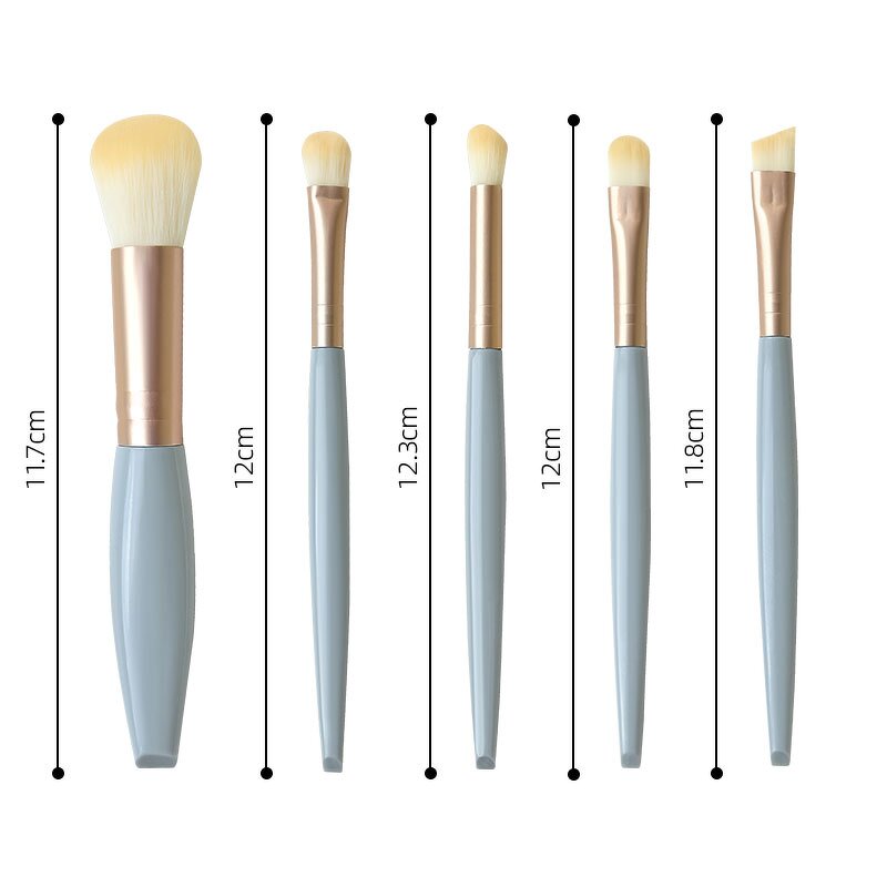 Makeup Brush Set - Hot Selling 5Pcs Foundation Blush Concealer with Mirror Portable