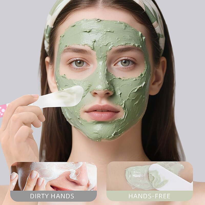 Silicone Mask Brush - 2Pcs Pink Suitable for Cream Mask Foundation Maquillaje