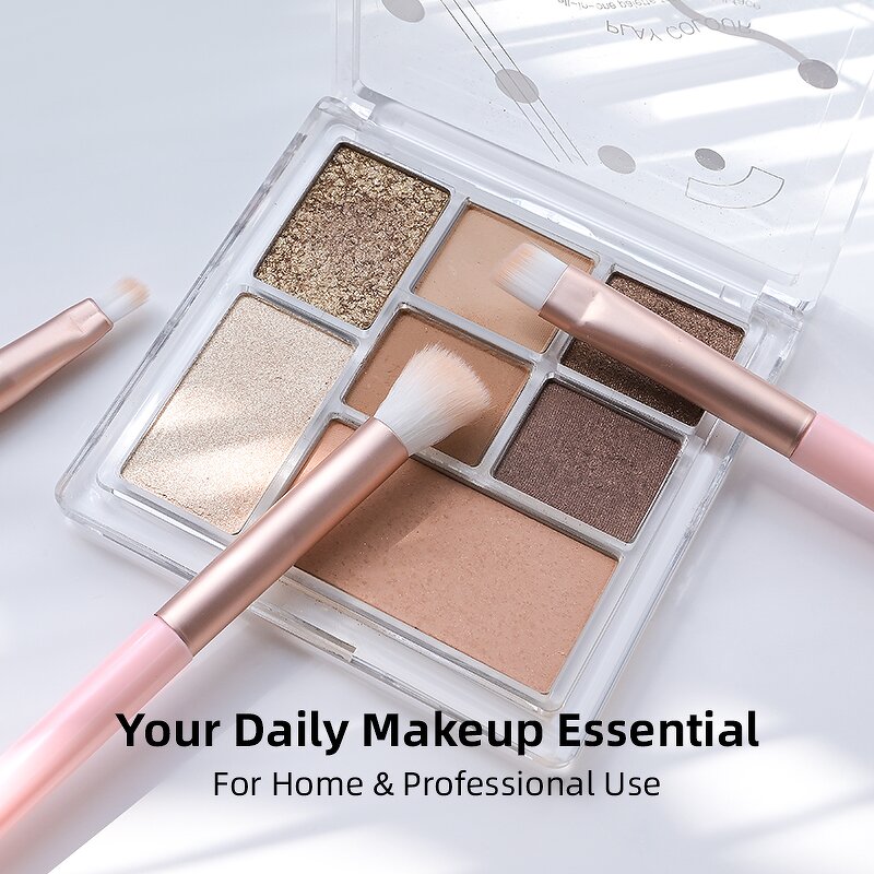 Makeup Brush Set - High Quality Pink Mini 5Pcs Synthetic Hair Foundation Eyeshadow