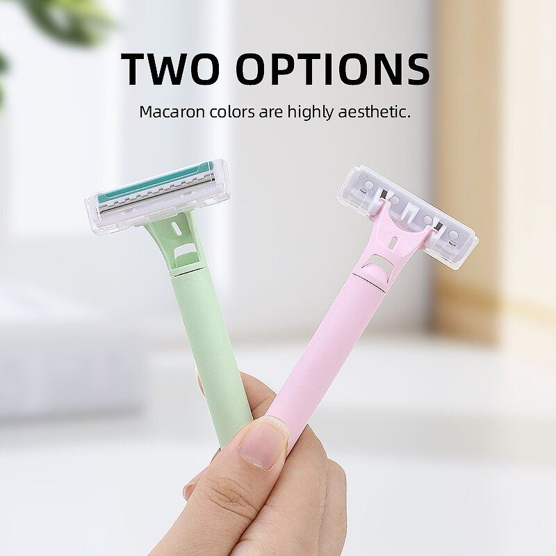 Facial Hair Razor Set - Women's Reusable 3-Piece Metal Safety Razor Holder