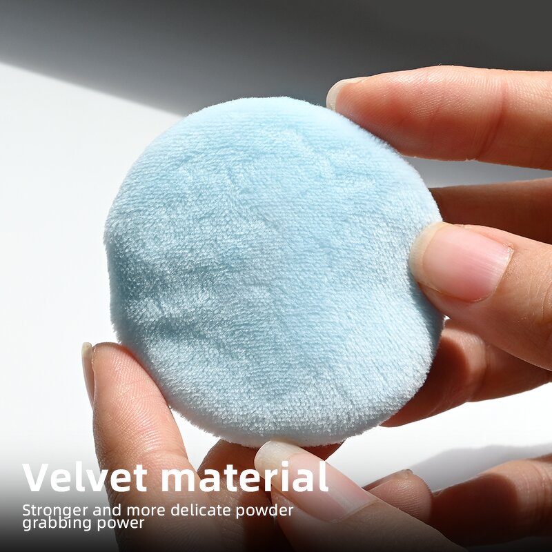 Flocking Cosmetic Puffs - 2Pcs Wholesale 3Color Facial Loose Powder Custom Packaging