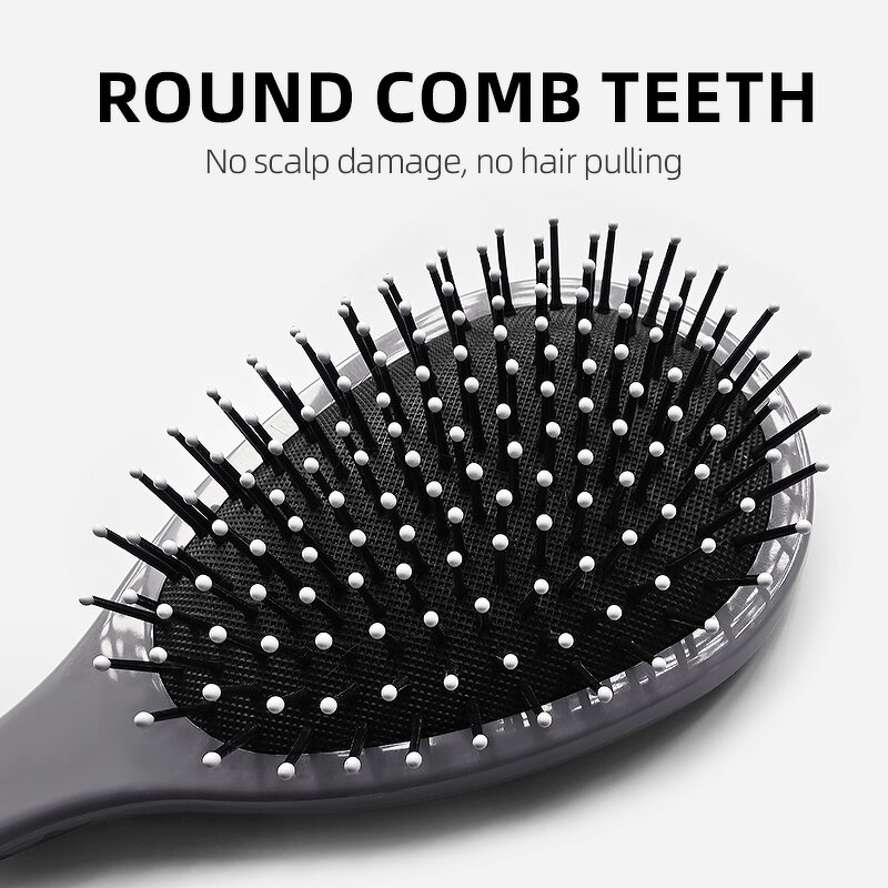 Paddle Hair Brush - Professional Fashion Plastic Nylon Teeth Cushion Smooth Comb