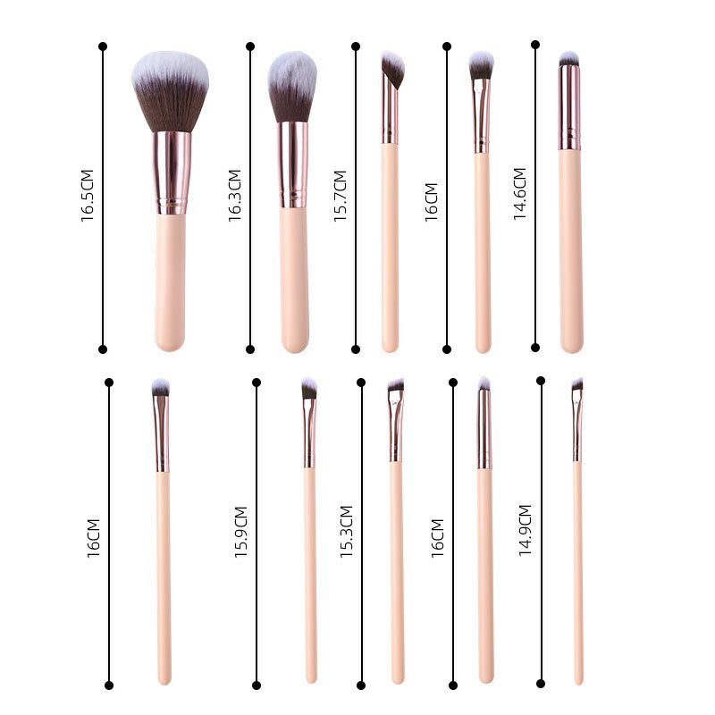 Makeup Brush Set - High Quality 10Pcs Portable Luxury Foundation Blush Concealer