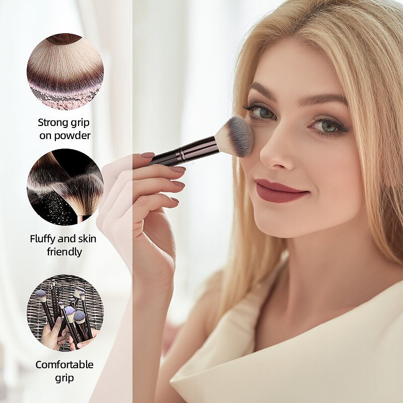 Makeup Brush Set - UUYP Luxury 10Pcs Synthetic Hair Foundation Women Beauty Bag