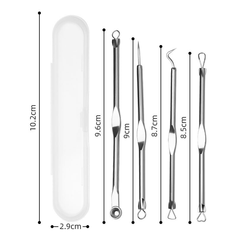 Pimple Extractor Kit - Hot Sale 4pcs Stainless Steel Acne Blackhead Blemish Needle