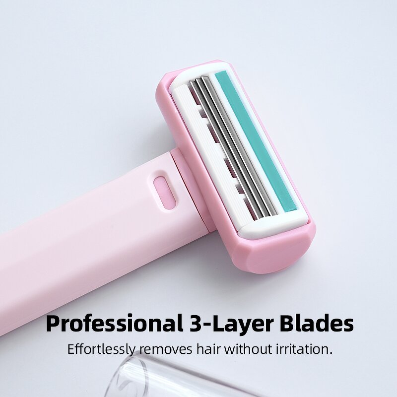 Dermaplaning Blades - 2Pcs Pink Purple Safe Skin-Friendly Reusable Facial Razor