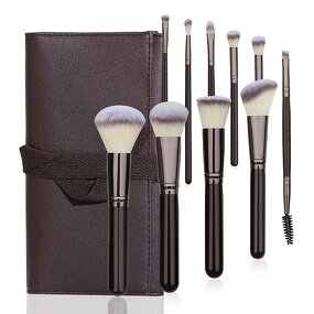 Makeup Brush Set - UUYP Luxury 10Pcs Synthetic Hair Foundation Women Beauty Bag