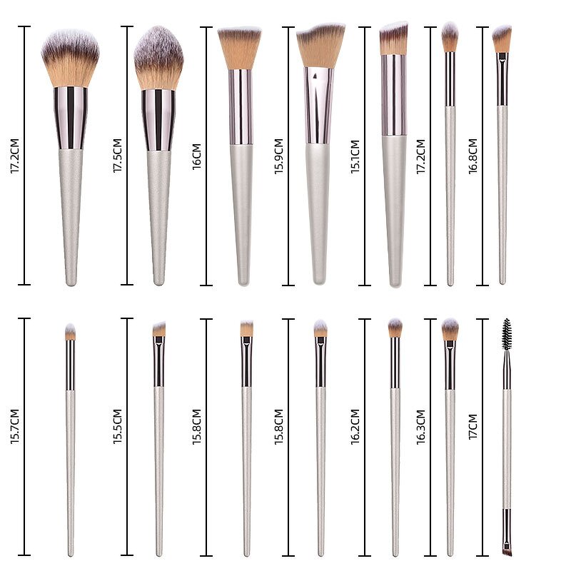 Makeup Brushes Set - UUYP Luxury 14Pcs Foundation Cosmetics Women Beauty Bag