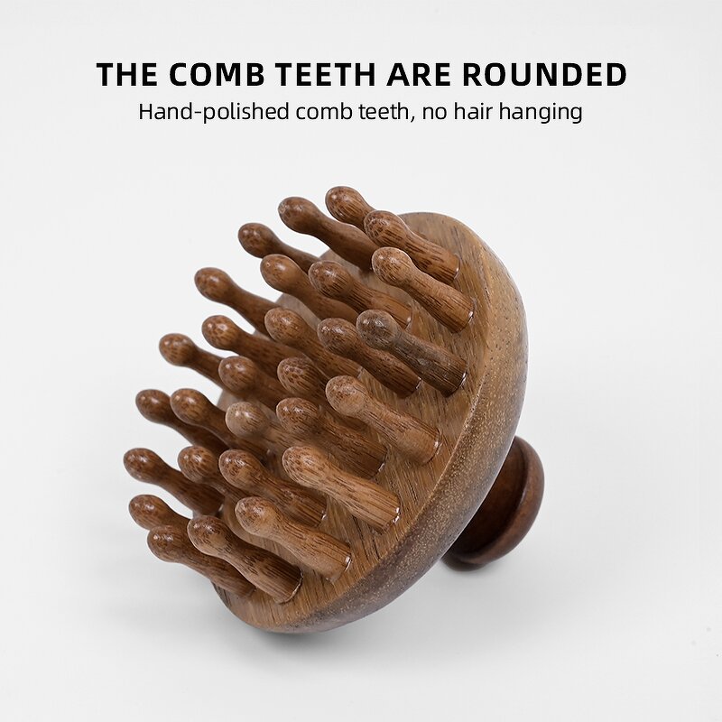 Sandalwood Massage Comb - Wholesale 28 Mushroom Nail Tooth Shaper Salon Meridian