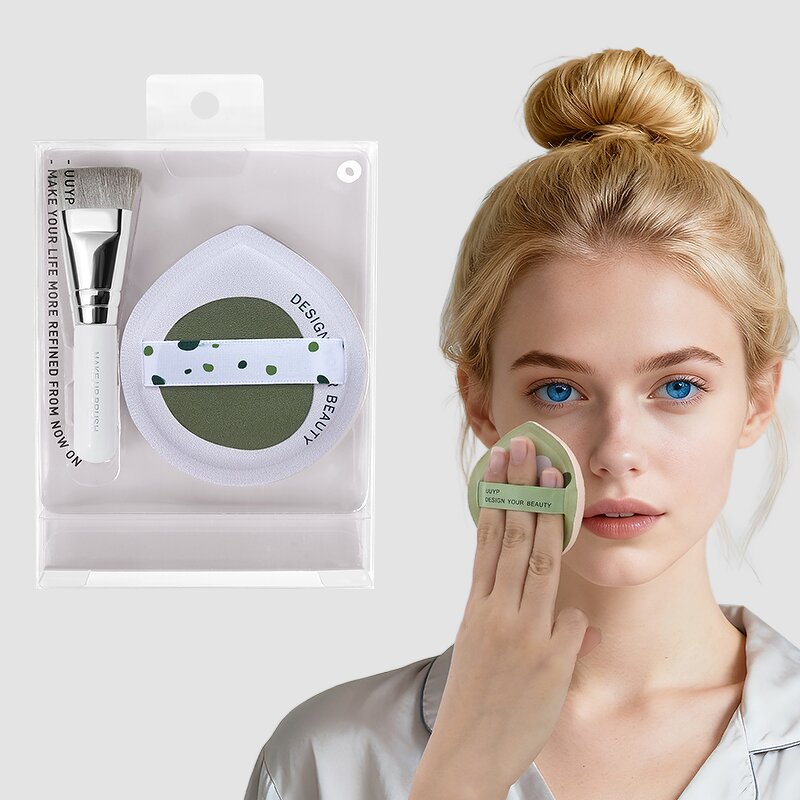 Cosmetic Puffs - Stock 1Pcs Powder Foundation Sponge Plastic Handle Custom Package