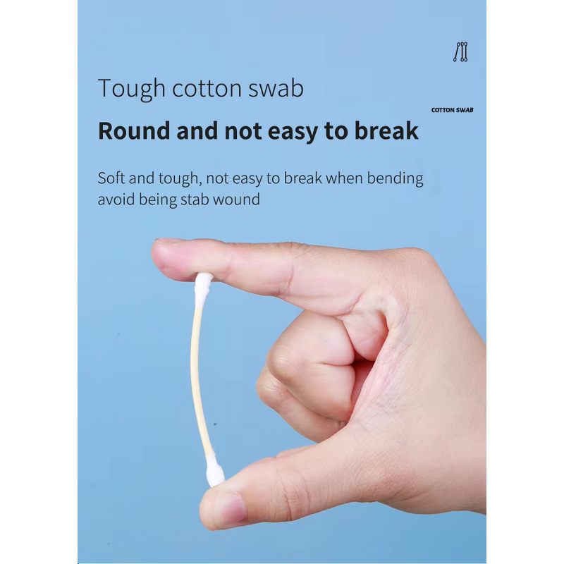 Ear Sticks - UUYP Hot Sales OEM 500Pcs Baby Large Head Bamboo Handle Cotton