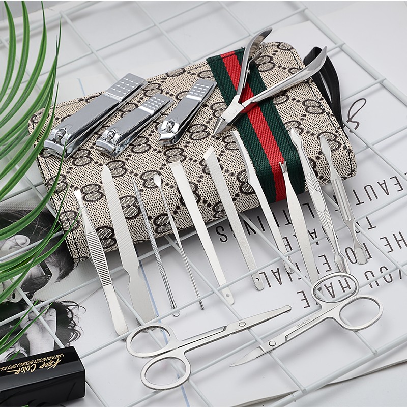 Manicure Set Factory - 16 Piece Leather Gift Nail Care Set