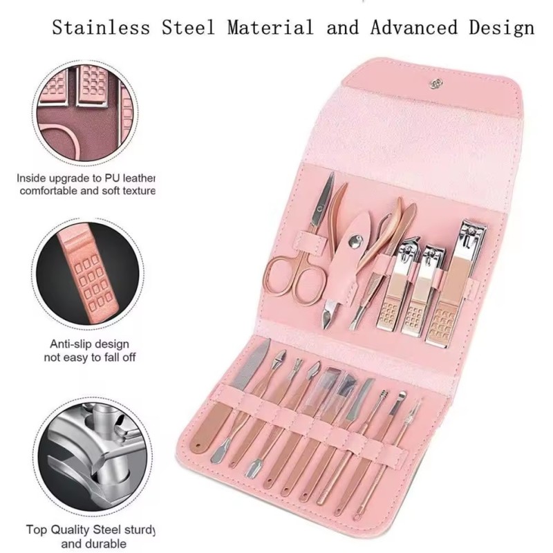 Manicure Set Manufacturer - Wholesale Leather Case Nail Tool Set
