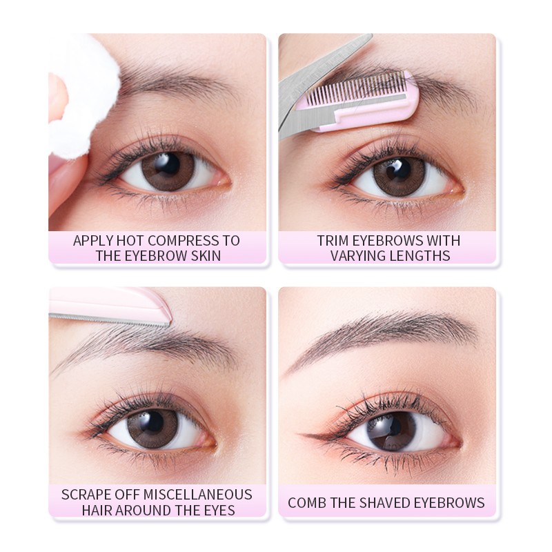 Eyebrow Scissors Factory - Free Sample Pink Plastic Trimmer